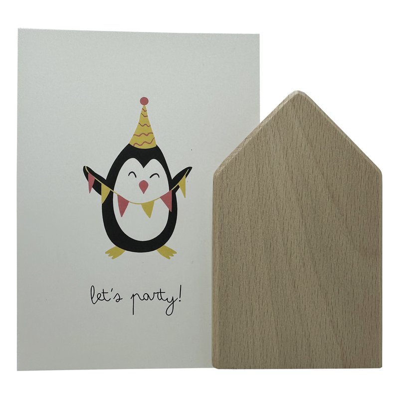 Photo stand / Card stand house beech wood 12 x 7.5 x 2 cm - Amsterdam 845