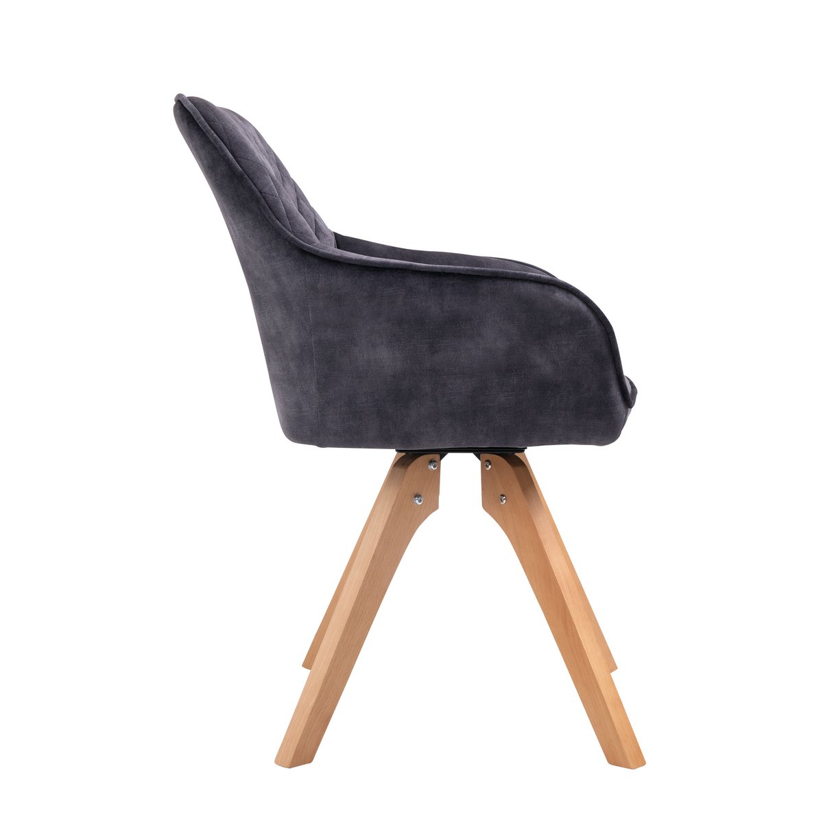 Armchair vintage velvet velor, black