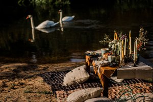 Linen Table Runner with Pleats