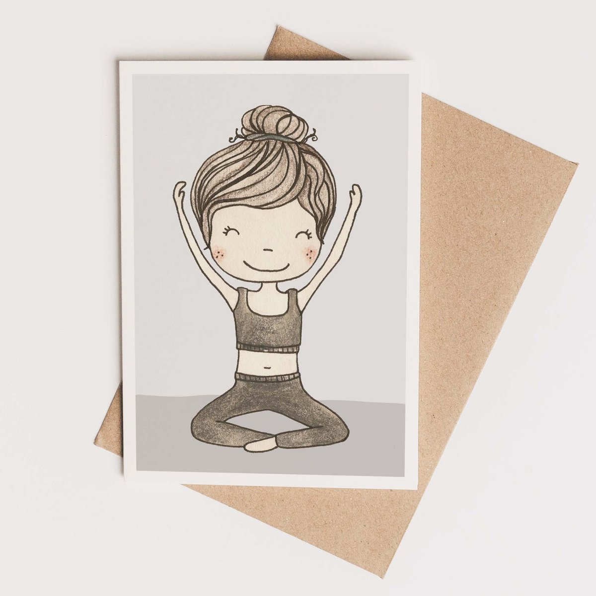 card + envelope - yoga girl