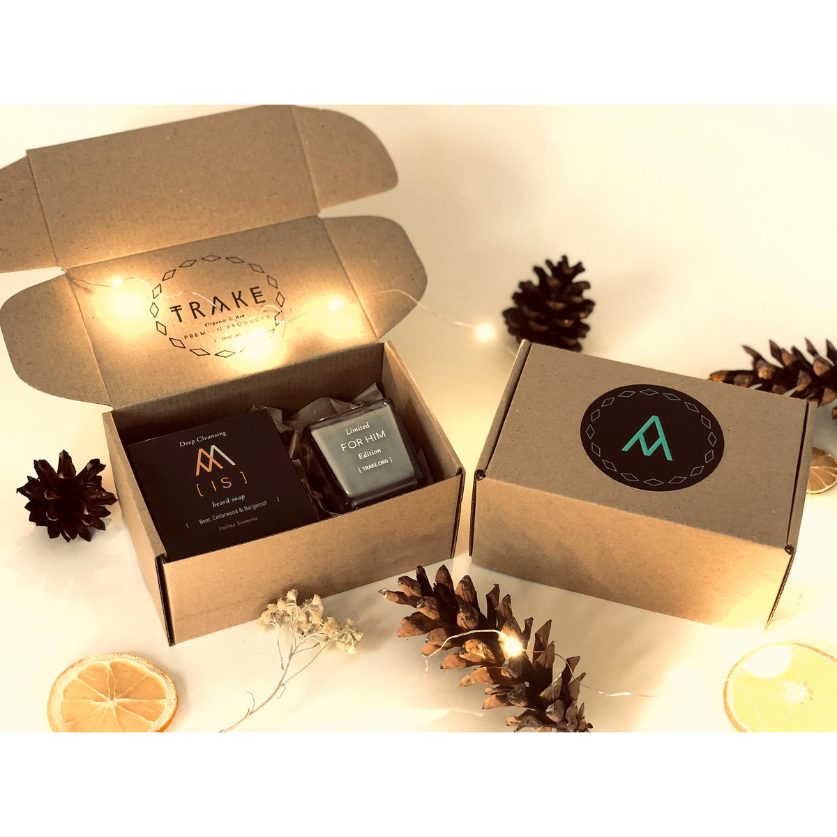 SOAP AND CANDLE KIT FOR HIM (BEARD SOAP AND MAN FRAGRANCE CANDLE)