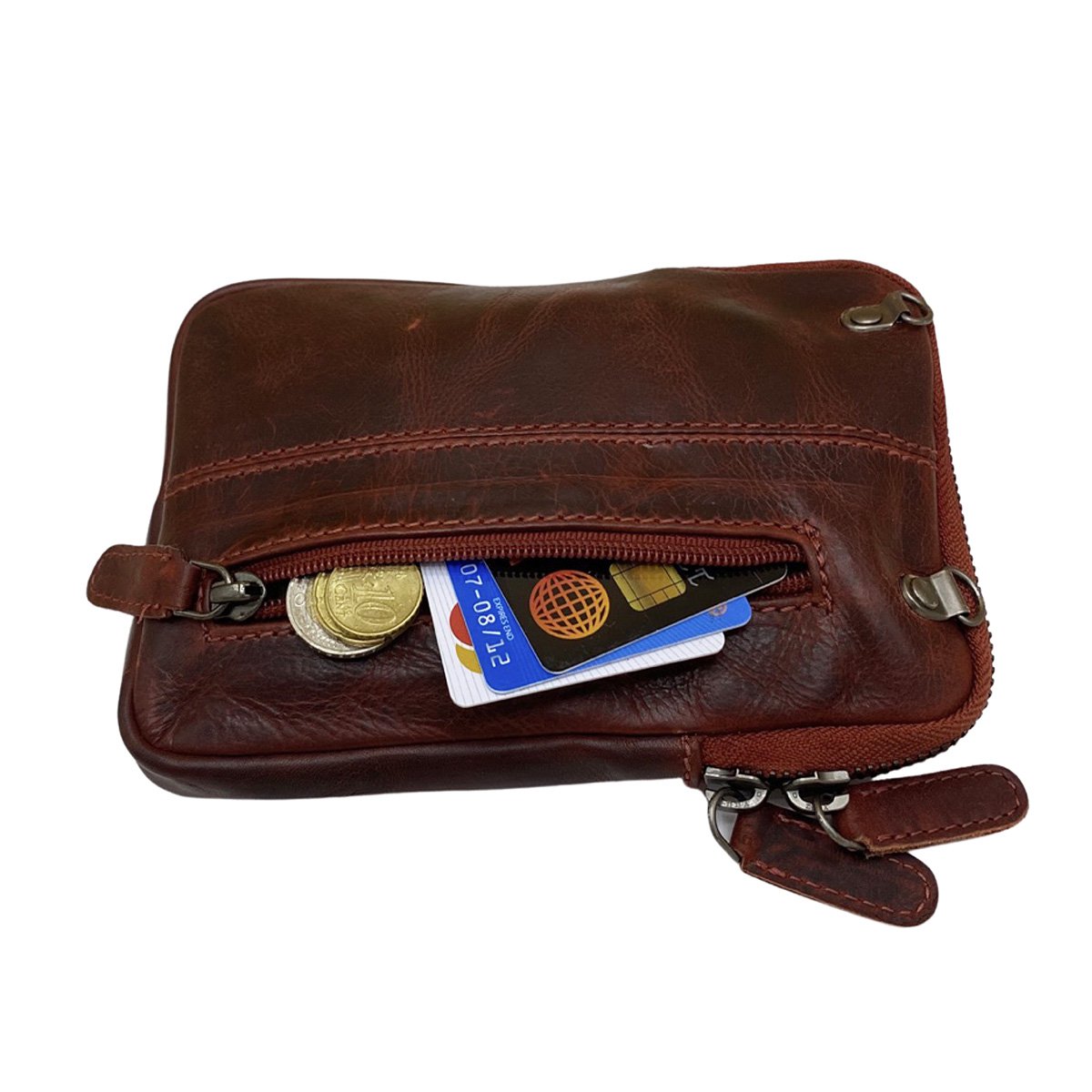 Lederhandytasche für Damen und Herren mit verstellbarem Schultergurt in 5 Farben