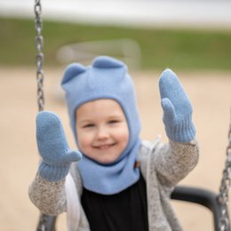 Kids' Knit Double Mittens Merino & Cashmere