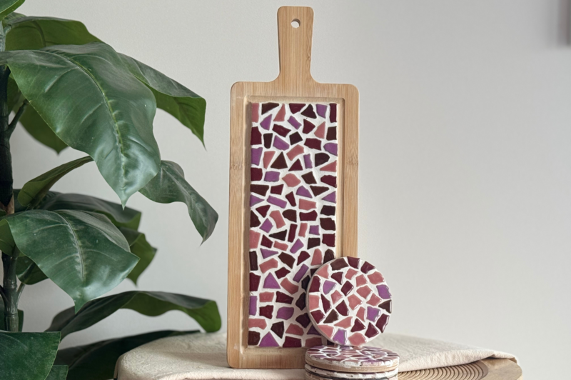 Combi -pakke Mosaic Borrelplank & Coasters