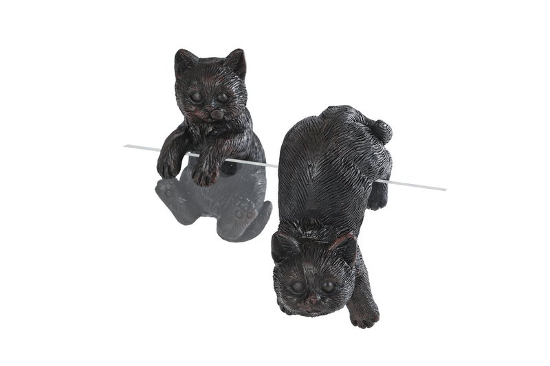 Hang sculpture Cat black polystone