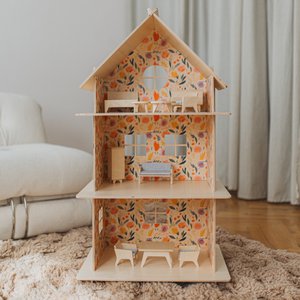 Spring Flower - Large three-storey wooden dollhouse kit