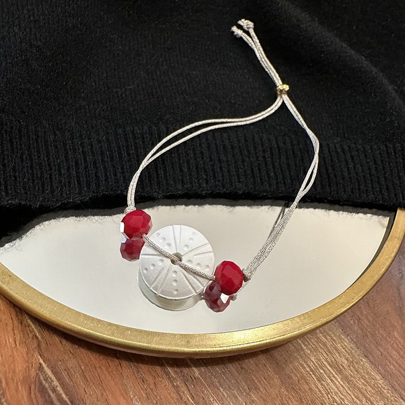 Faceted sea urchin aromatherapy bracelet