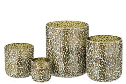 Świeca zapachowa J-Line Tea & Herbs - szklana - zielona - XL - 150U