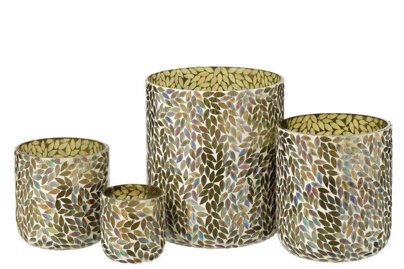 Świeca zapachowa J-Line Tea & Herbs - szklana - zielona - XL - 150U