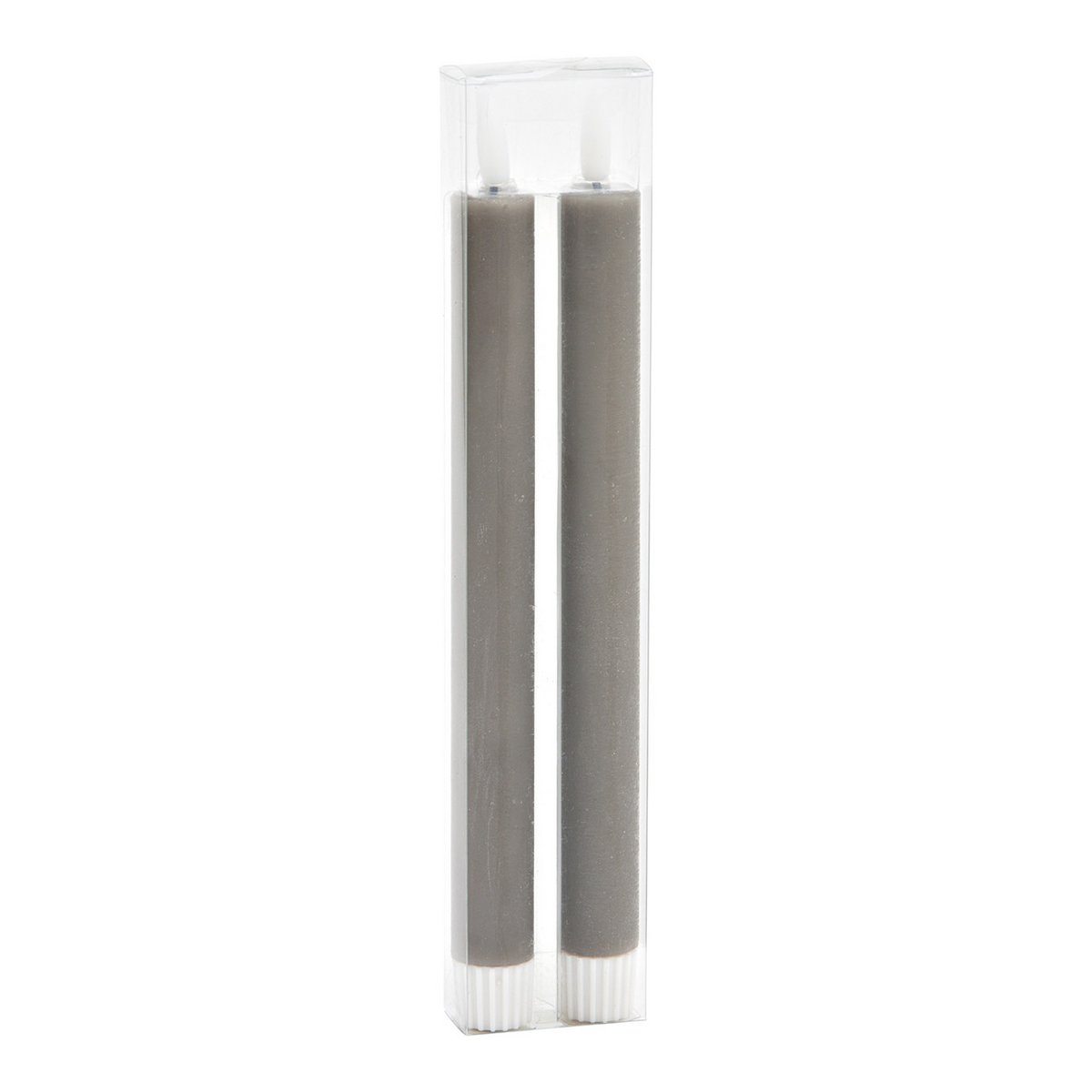 LED Stabkerzen Set 2-er Set, aus Wachs taupe (B/H/T) 2x24x2cm mit Off/Timer Batteriebetrieb 2xAAA nicht enthalten