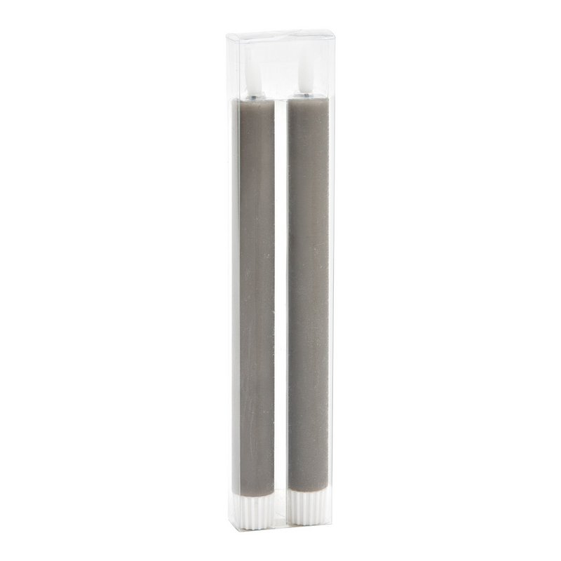 LED stab plugs set 2-er set, from wax taupe (b/h/t) 2x24x2cm with off/timer battery operation 2xAAA not included