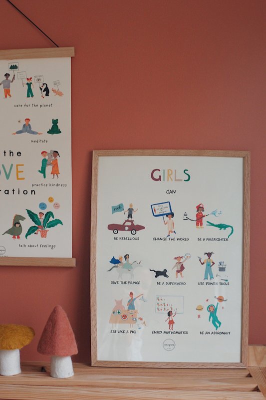 Affiche « Les filles peuvent » - 50 x 70