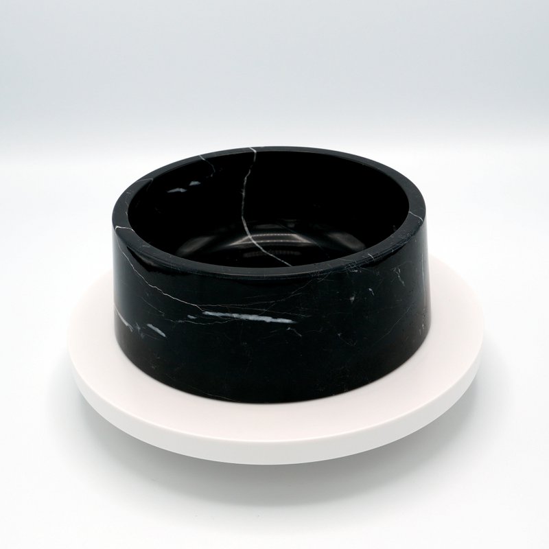 Marmor mad- og drikkeskål | Nero Marquina