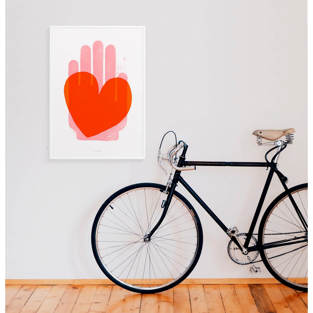 Impresión de arte de pared de corazón rojo