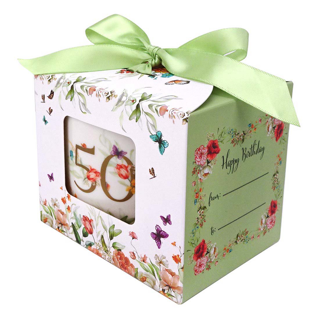 DUO Occasional Mug 400ml, Birthday “50”, in a giftbox with a ribbon
