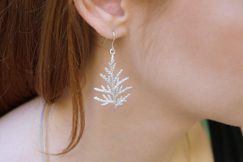 Cypress Leaf Earrings: Lightweight Dangle - Gold or Silver