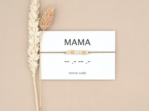 Morse code armband Mama (zilver,rosé goud,goud)