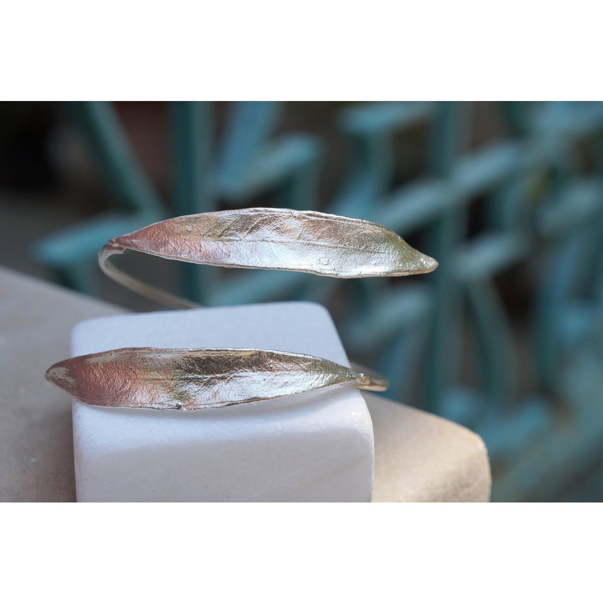 Gold Olive Leaf Bracelet, Gold-Plated Sterling Silver Jewelry, Silver Cuff, Gift for Her, Birthday Gift for Women, Handmade Jewelry