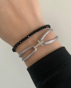 Armband-Set grau-schwarz