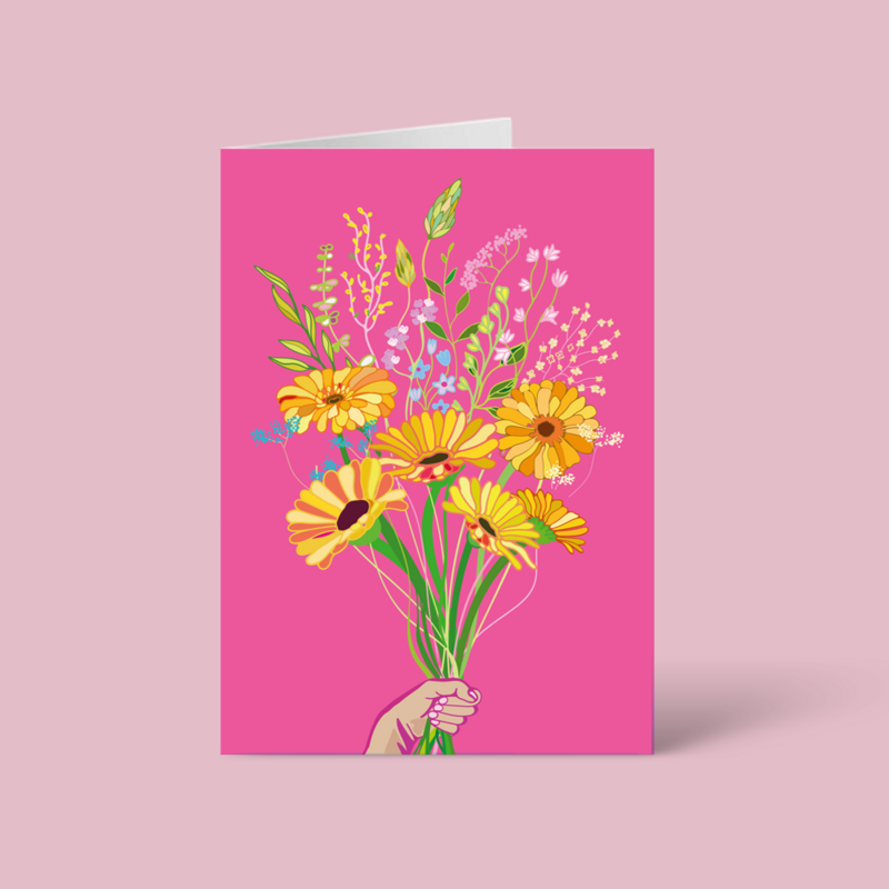 Blumenstrauß-Grußkarte