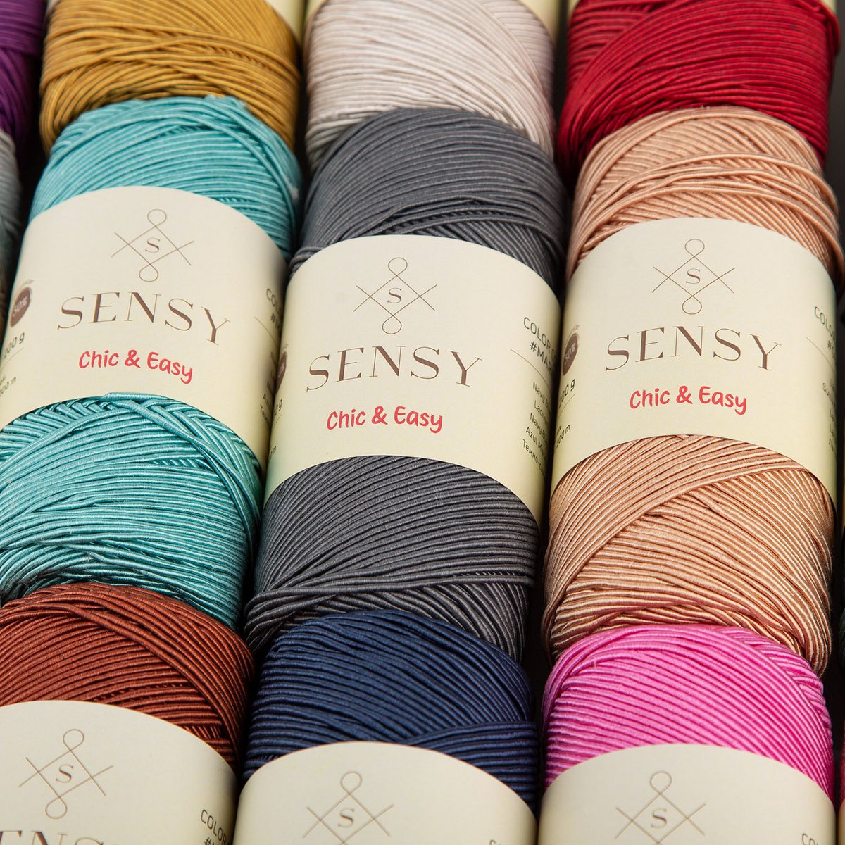 Sensy Premium Chic & Easy 1,5 mm 218 iarde 50% cotone 50% poliestere Corda per borsa all'uncinetto Filo per uncinetto