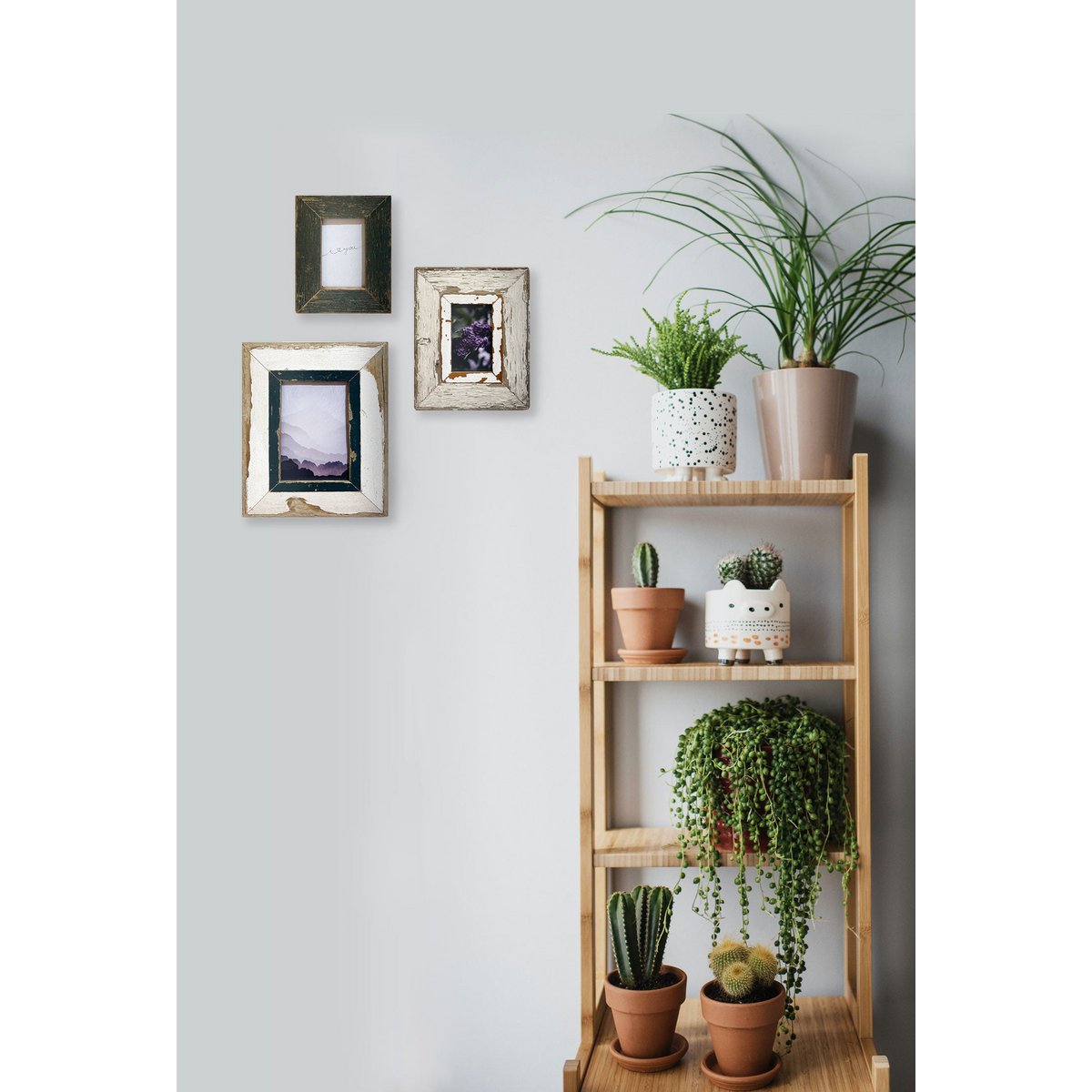 Violette - Composition of 3 reclaimed wood frames