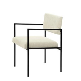 Cube chair 55 with armrests - New Life. Dining chair with a minimalist, modern design. Available in various color and material combinations including alabaster, copper, gold, white, black, and more. Suitable for dining rooms, home offices, or other living spaces.