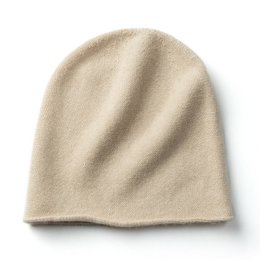 Ribbed pompom-100% cashmere beanie med pom-pom