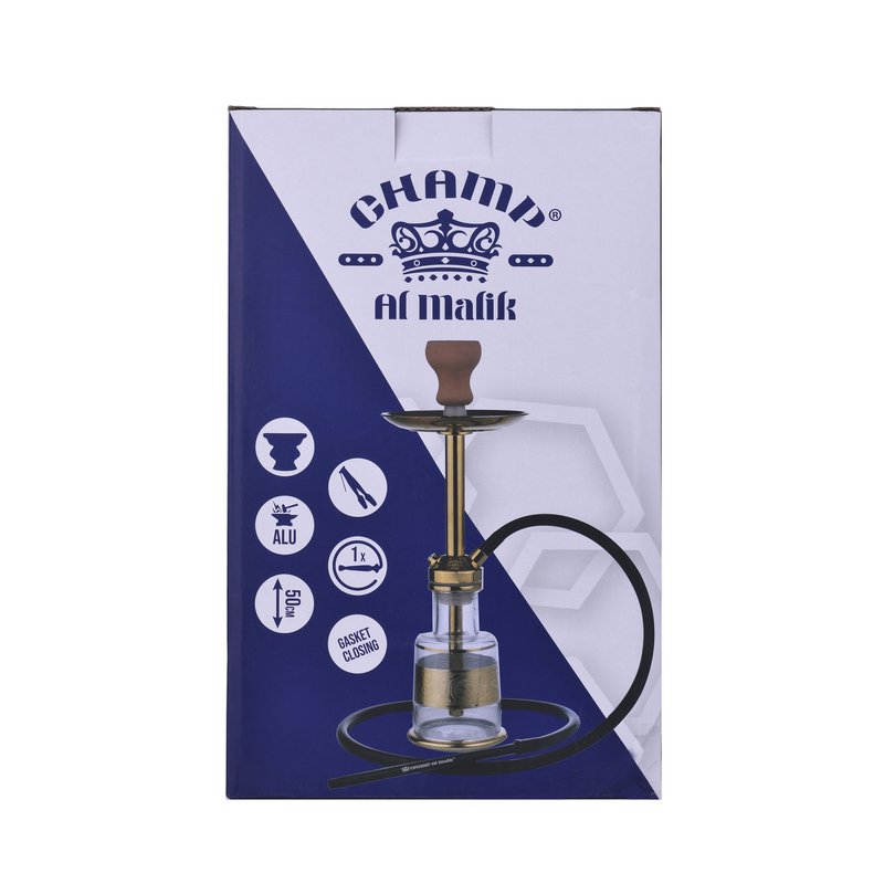 Chicha Complete Shisha Kit met Siliconenslang Keramische Kom, Tang, Mondstuk, Glazen Basis Waterpijp Complete Set Modern Goud