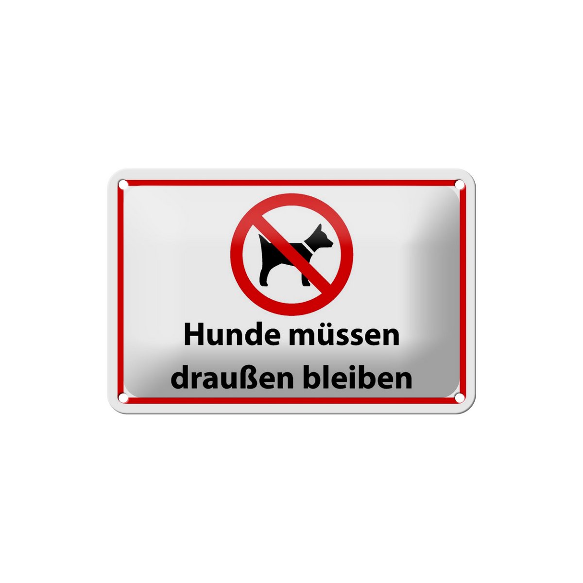 Tin sign notice 18x12cm dogs must stay outside decoration