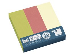 Info Page Marker papier 25x75mm, 3 kleuren recycled 100 vel per kleur