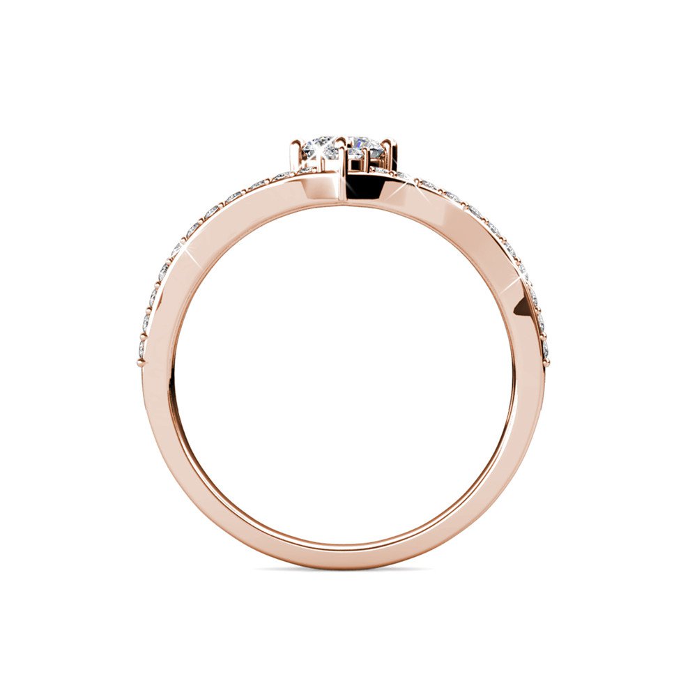 Bague Zinnia - Or Rosé et Cristal