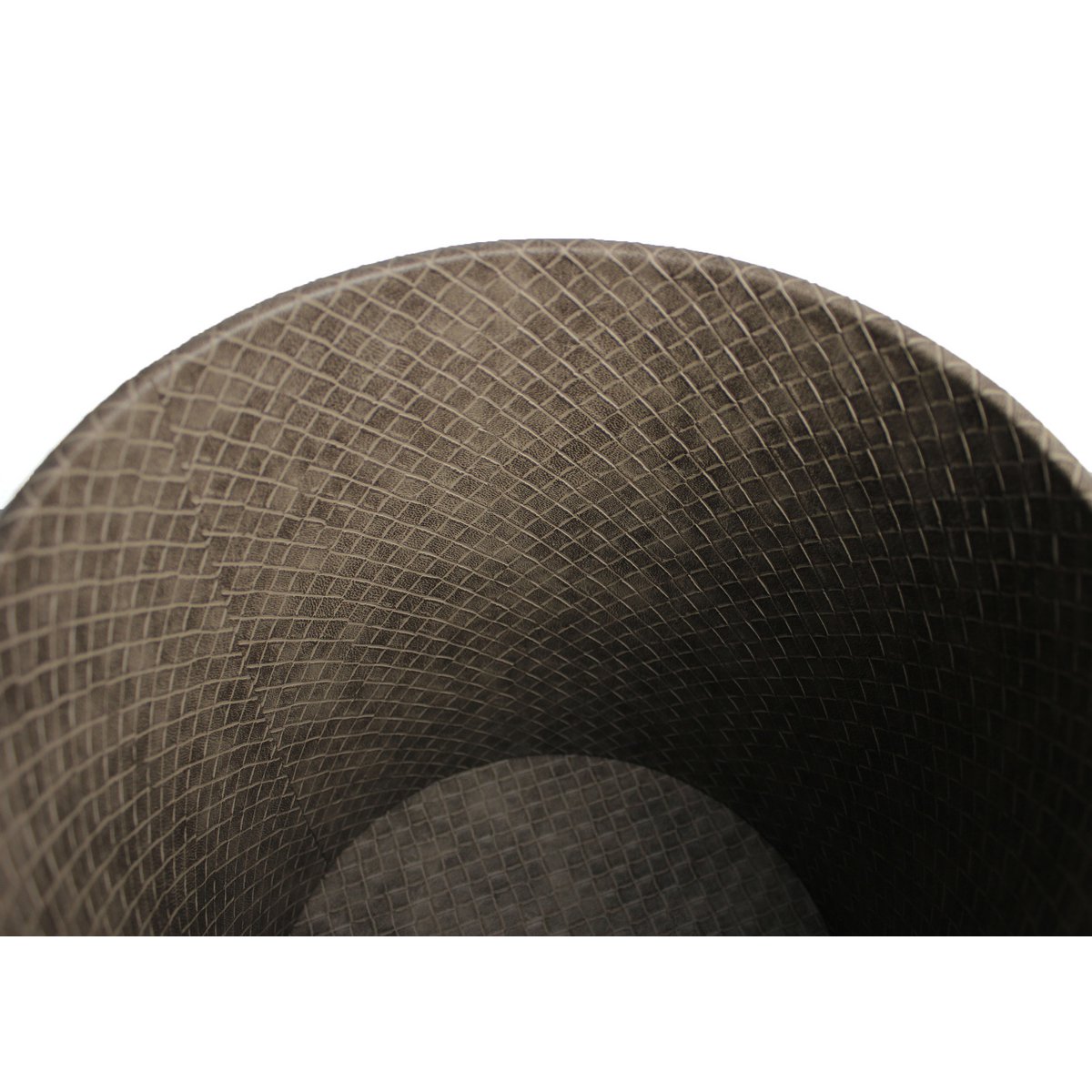Poubelle ronde de cuir synthétique en cuir marron enduit de 22xh28 cm