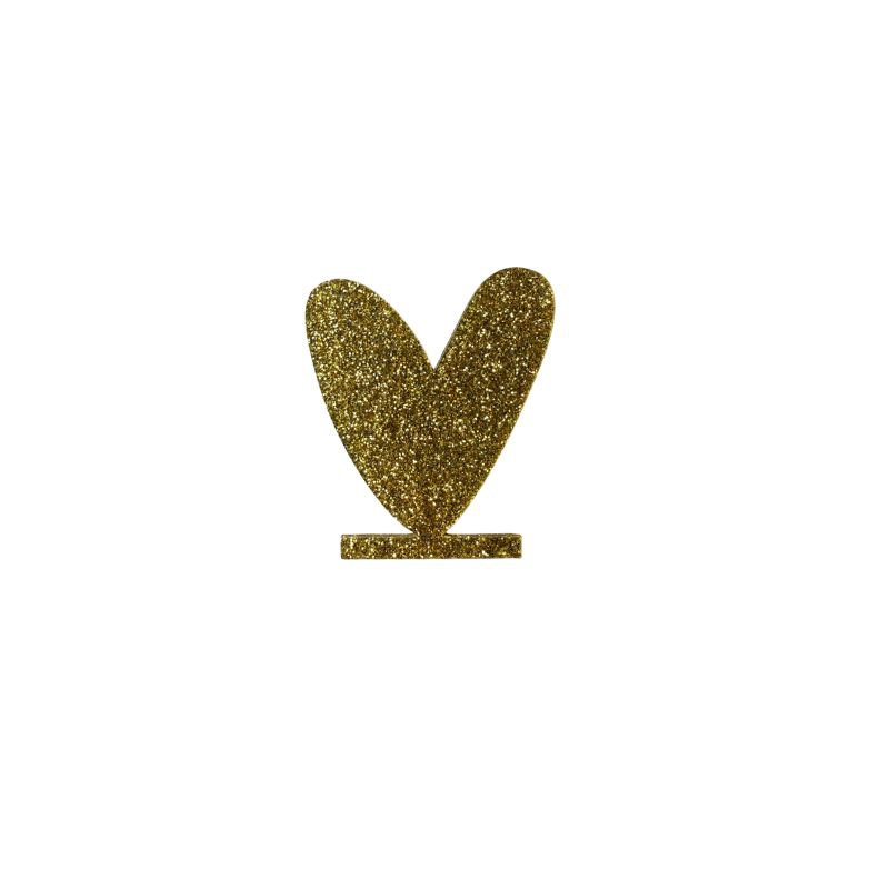 Element Acryl Hart Glitter Goud