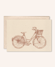 Tarjeta sostenible + sobre | Bicicleta de mujer | flor de saúco