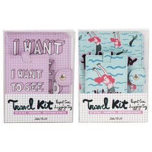 SET PASSPORT HOLDER + ID TRAVEL MERMAID AND PINK NOTEBOOK HF