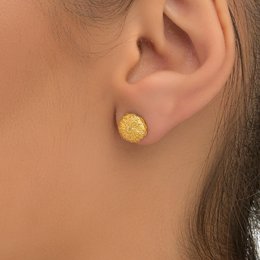 Gold Urchin Earrings, Handmade Sea Jewelry, Organic Beach Studs, Gift for Health and Longevity, Eco Sustainable Sterling Silver 925
