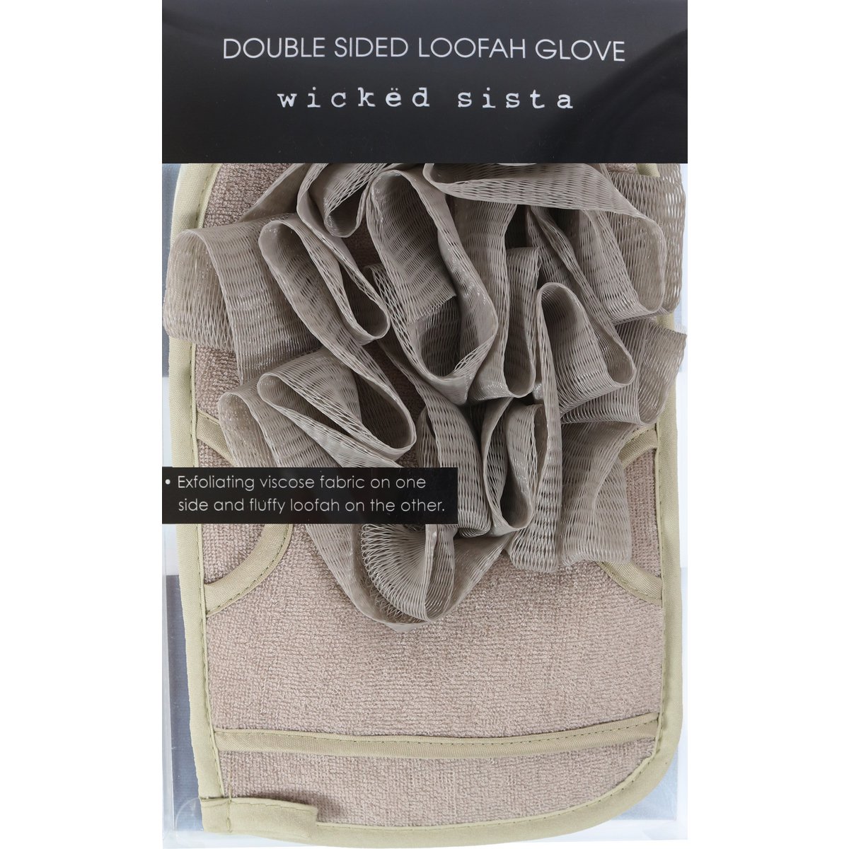 WS Double Sided Loofah Glove Grey