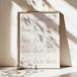 Love poster, love love love print, I love you print, girls poster, girls nursery print, nursery poster, girls room poster