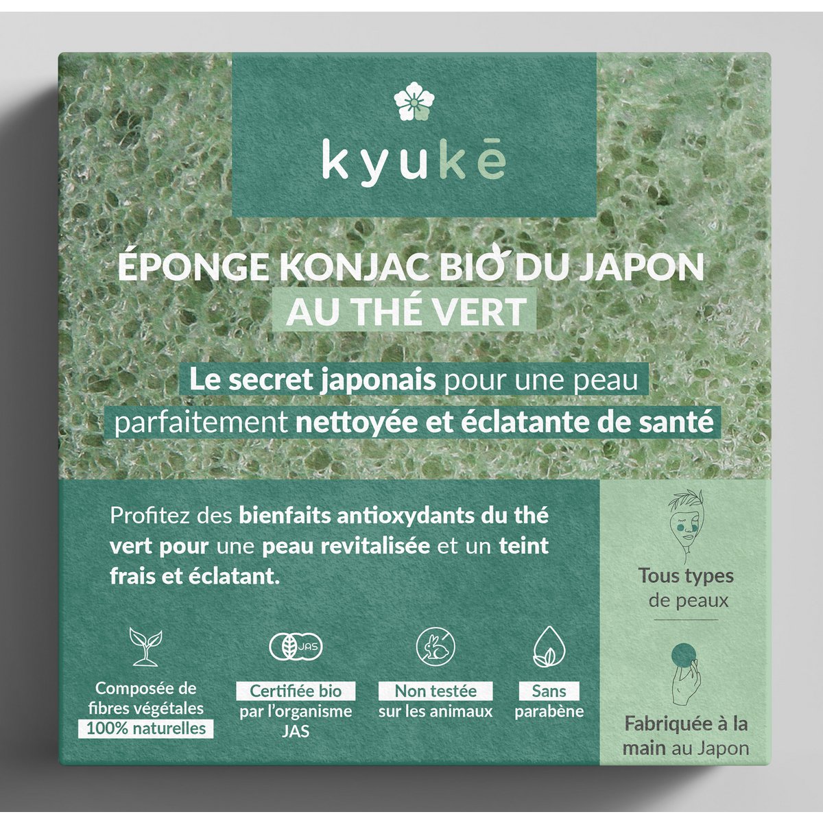 Økologisk japansk konjac svamp med grøn te