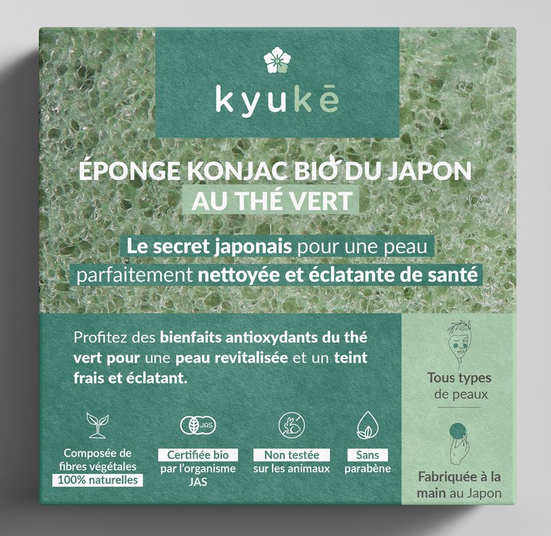 Biologische Japanse Konjacspons met groene thee