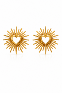 SACRED HEART – Gold Sacred Heart Lobe Earrings