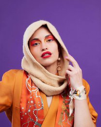 Ruban foulard "Les petits lapins de Séléné beige"