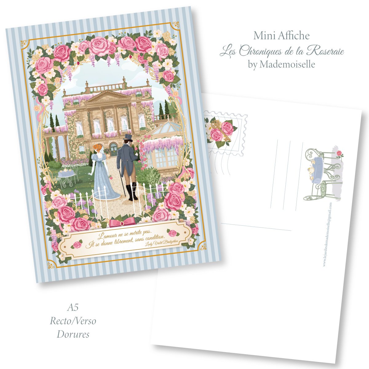 Carte postale A6 - Rosa Garden - Bridgerton