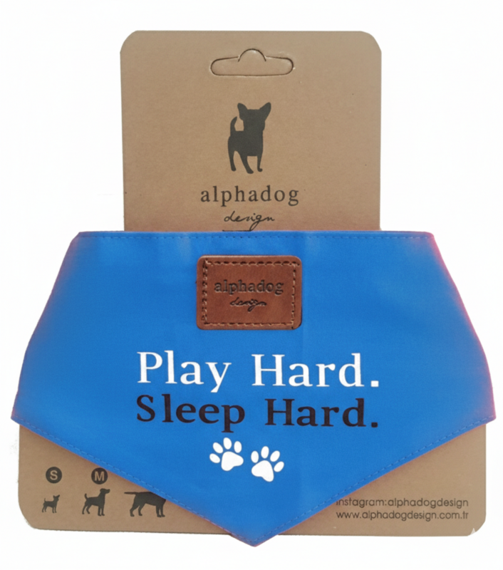 Alpha Dog "Play Hard" Cotton Dog Bandana Collection Play Blue