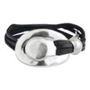 Multi Silver "Central" Plate and black skin bracelet