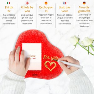 Aanpasbare Murano Glass Portfotto, origineel rood geschenkidee