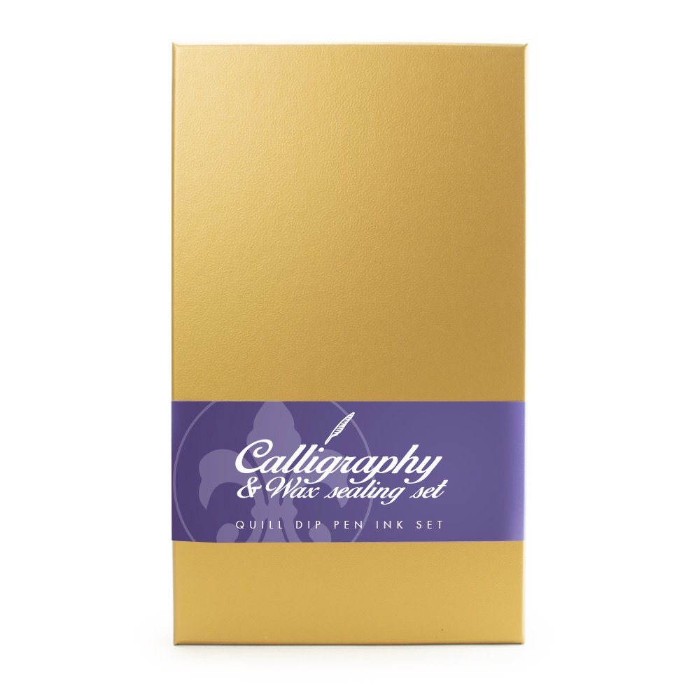 Luxe Calligraphy ink set, with wax set in light golden box
