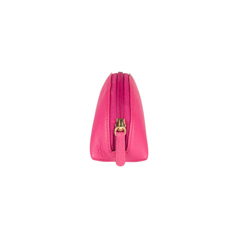 RB1088BE | Astuccio/Pochette a Mezzaluna Made in Italy in Vera Pelle grana Dollaro. Colore Fuxia