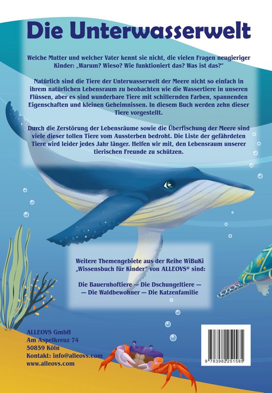 "WiBuKi" knowledge book for children: The underwater world - lots of things about animals that live in the depths of the oceans - for children from 3 years